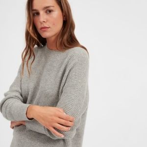 Everlane Cashmere Waffle Square Crew - grey